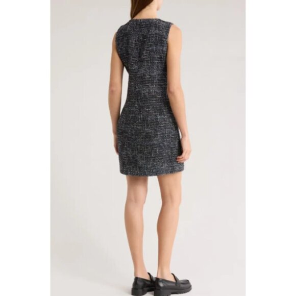 Theory Easy Shift Sleeveless Mini-Dress, Autumn Tweed, Blue Multi - Picture 2 of 3